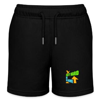 Party Hard Or Go Home Pfeile Nach Hause Gehen Logo - Kinder Organic Joggingshorts Mini Bolter von Stanley/Stella - Schwarz - Vorne