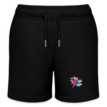 Colourful Watercolour Explosion with 'Bang!' Text - Kids Organic Sweat Shorts by Stanley/Stella - black - Front