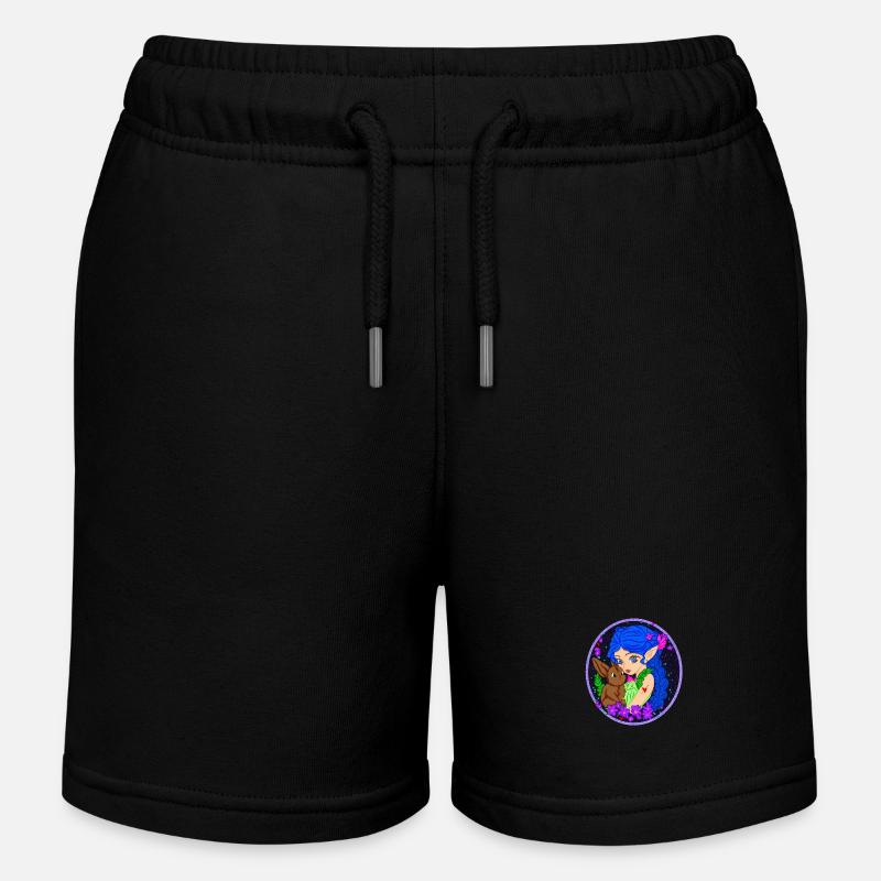 Elfe avec Lapin - Short de jogging enfant bio Stanley/Stella - noir