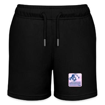 Retro Telefon - "Rrrrrrring" - Kinder Organic Joggingshorts Mini Bolter von Stanley/Stella - Schwarz - Vorne