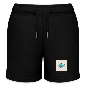 Fisch - Kinder Organic Joggingshorts Mini Bolter von Stanley/Stella - Schwarz - Vorne