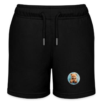 Favorite bear: Cuddle time guaranteed! - Kids Organic Sweat Shorts by Stanley/Stella - black - Front