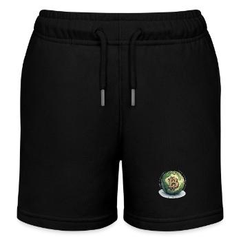Bitcoin Globe: One currency for the whole world! - Kids Organic Sweat Shorts by Stanley/Stella - black - Front