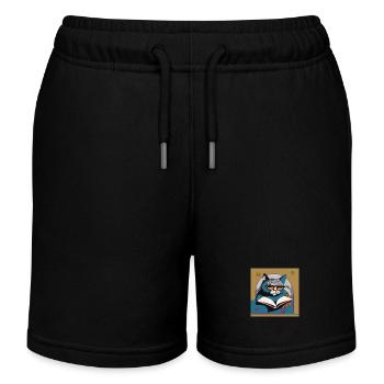 A clever cat - Kids Organic Sweat Shorts by Stanley/Stella - black - Front