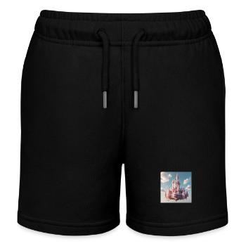 Schloss - Kinder Organic Joggingshorts Mini Bolter von Stanley/Stella - Schwarz - Vorne
