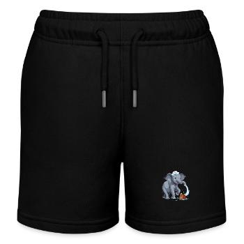 Elefant Elefanten maritim Matrose - Kinder Organic Joggingshorts Mini Bolter von Stanley/Stella - Schwarz - Vorne
