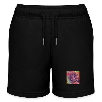 Abstrakte Mustern mit verschiedenen Farben - Kinder Organic Joggingshorts Mini Bolter von Stanley/Stella - Schwarz - Vorne