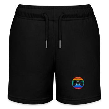 Manette de gaming gaming rétro vintage - Short de jogging enfant bio Stanley/Stella - noir - Devant