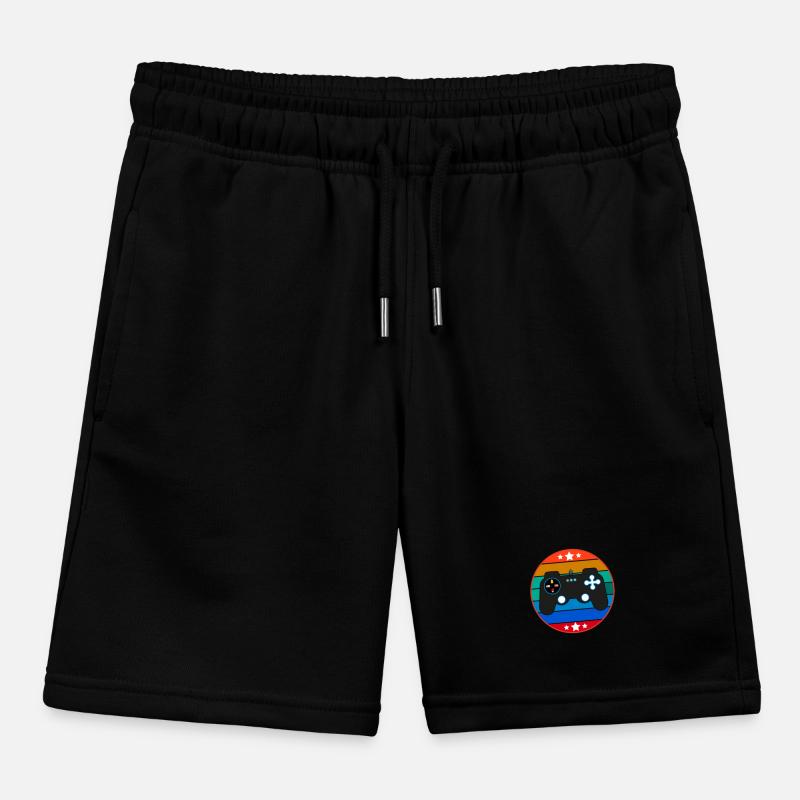 Vintage Retro Gaming Controller Kids Organic Sweat Shorts by Stanley/Stella