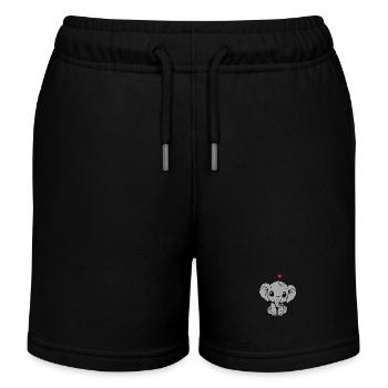 Süßer Elefant und Herz, Geschenk für Baby - Kinder Organic Joggingshorts Mini Bolter von Stanley/Stella - Schwarz - Vorne