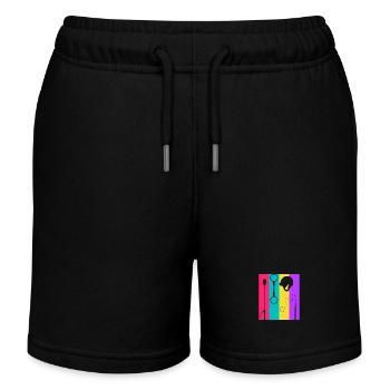 Dressage cheval rétro - idée cadeau équitation - Short de jogging enfant bio Stanley/Stella - noir - Devant