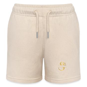 Personalisierte goldene Blumenbuchstaben - Geschenkidee - Kinder Organic Joggingshorts Mini Bolter von Stanley/Stella - Natur - Vorne