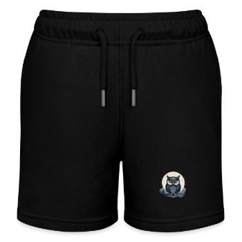 Stylized Owl - Kids Organic Sweat Shorts by Stanley/Stella - black - Front