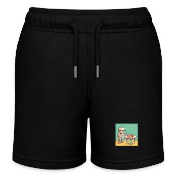 Pizza-Bot - Kinder Organic Joggingshorts Mini Bolter von Stanley/Stella - Schwarz - Vorne