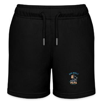 Die Welt ruft Reisender Papa - Kinder Organic Joggingshorts Mini Bolter von Stanley/Stella - Schwarz - Vorne