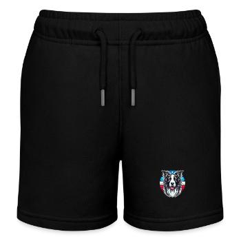 Border Collie - Kids Organic Sweat Shorts by Stanley/Stella - black - Front