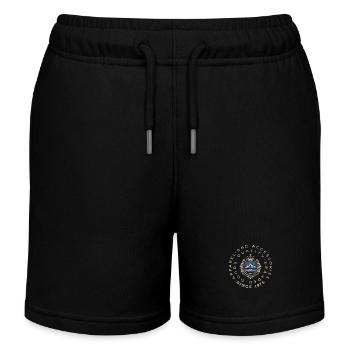 Mountain Monarch Heritage Emblem - Kids Organic Sweat Shorts by Stanley/Stella - black - Front