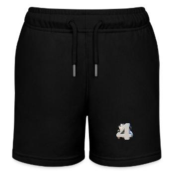 Children's Design – Panda Bear and Numbers - Kids Organic Sweat Shorts by Stanley/Stella - black - Front
