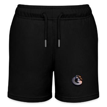 Funny gorilla on letter G - Kids Organic Sweat Shorts by Stanley/Stella - black - Front