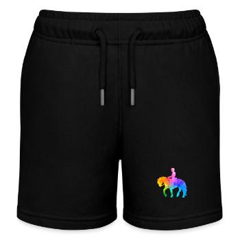 Pony Riding Boy - Kids Organic Sweat Shorts by Stanley/Stella - black - Front