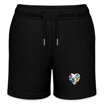 Dinosaurier Bunt - Kinder Organic Joggingshorts Mini Bolter von Stanley/Stella - Schwarz - Vorne