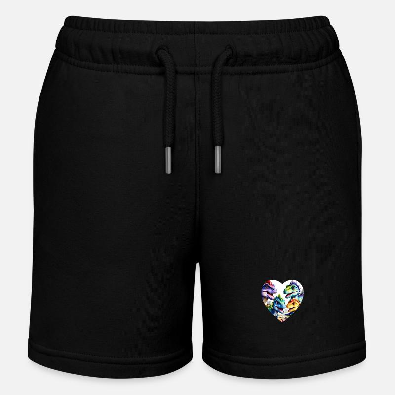 Dinosaurier Bunt - Kinder Organic Joggingshorts Mini Bolter von Stanley/Stella - Schwarz