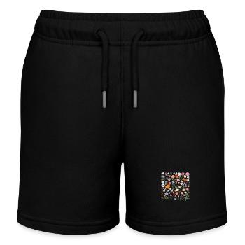 Blumen Liese - Kinder Organic Joggingshorts Mini Bolter von Stanley/Stella - Schwarz - Vorne