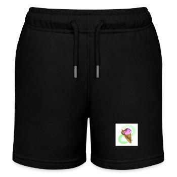 Schokoladen- und Erdbeertüteneis - Kinder Organic Joggingshorts Mini Bolter von Stanley/Stella - Schwarz - Vorne