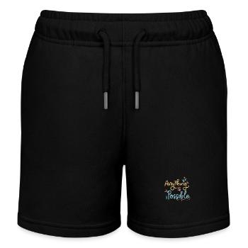 "Anything Is Possible" Motivational Design - Kids Organic Sweat Shorts by Stanley/Stella - black - Front