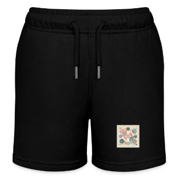 Pastellträume in Symmetrie - Kinder Organic Joggingshorts Mini Bolter von Stanley/Stella - Schwarz - Vorne