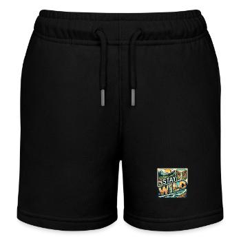 Bleib wild - Kinder Organic Joggingshorts Mini Bolter von Stanley/Stella - Schwarz - Vorne