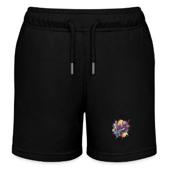Ville abstraite - Short de jogging enfant bio Stanley/Stella - noir - Devant
