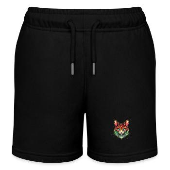 Maine Coon Katze - Kinder Organic Joggingshorts Mini Bolter von Stanley/Stella - Schwarz - Vorne