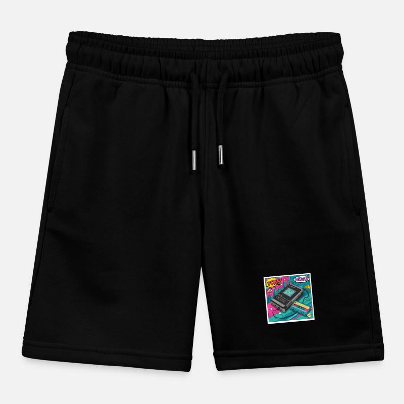 90s vibes: Walkman cult in comic look Kids Organic Sweat Shorts by Stanley/Stella