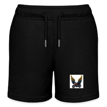 Moto futuriste avec ailes - Short de jogging enfant bio Stanley/Stella - noir - Devant