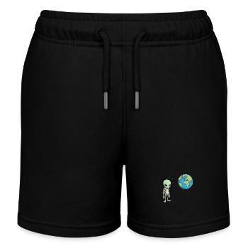 Alien und die Erde - Kinder Organic Joggingshorts Mini Bolter von Stanley/Stella - Schwarz - Vorne