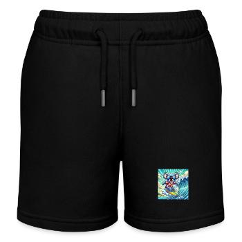 Koala surfers : s’amuser sur la planche de surf - Short de jogging enfant bio Stanley/Stella - noir - Devant