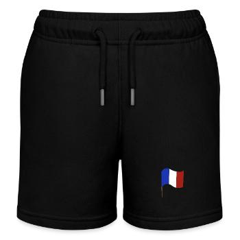 french flag - Kids Organic Sweat Shorts by Stanley/Stella - black - Front