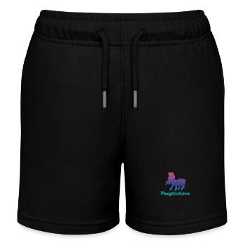 Horse Gift Sport Hobby Dressage Gift Idea - Kids Organic Sweat Shorts by Stanley/Stella - black - Front