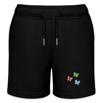Schmetterlinge 3 - Kinder Organic Joggingshorts Mini Bolter von Stanley/Stella - Schwarz - Vorne