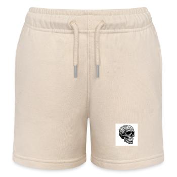 Crâne : symbole de mort et de rébellion - Short de jogging enfant bio Stanley/Stella - écru doux - Devant