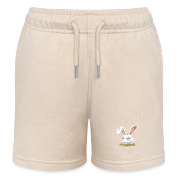 Football avec oreilles de lapin de Pâques - Short de jogging enfant bio Stanley/Stella - écru doux - Devant