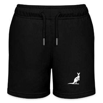 Silhouette of a graceful kangaroo - Kids Organic Sweat Shorts by Stanley/Stella - black - Front
