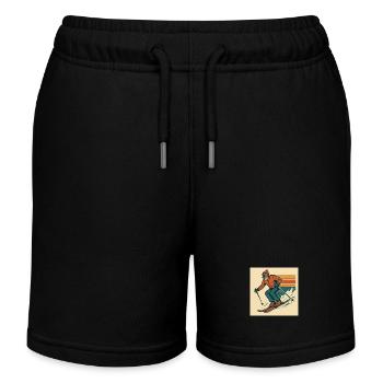 Skiing: Experience fun and adventure in the snow - Kids Organic Sweat Shorts by Stanley/Stella - black - Front