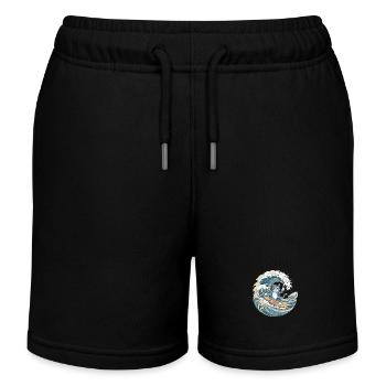 Chat vague - Short de jogging enfant bio Stanley/Stella - noir - Devant