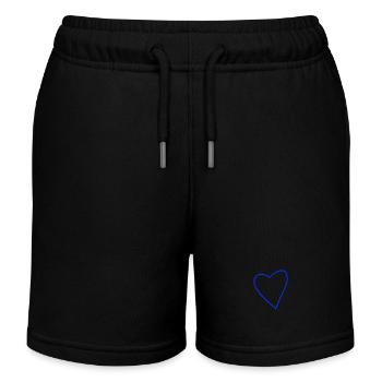 Bleu Coeur Bleu Foncé Bleu Royal Amour Amoureux - Short de jogging enfant bio Stanley/Stella - noir - Devant