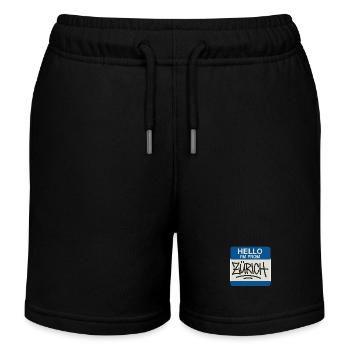 Zuerich Hello Sticker Graffiti - Kinder Organic Joggingshorts Mini Bolter von Stanley/Stella - Schwarz - Vorne