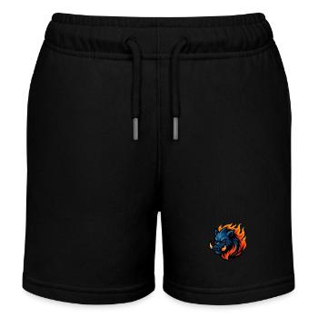 Wildschwein – Feurige Mähne | Urbanes Zodiac-Maskottchen - Kinder Organic Joggingshorts Mini Bolter von Stanley/Stella - Schwarz - Vorne