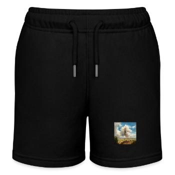 Wolkenmaler Wolken Leiter Landschaft surreal - Kinder Organic Joggingshorts Mini Bolter von Stanley/Stella - Schwarz - Vorne
