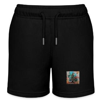Graffiti Xmas Tree Rost Metall urban Containertür - Kinder Organic Joggingshorts Mini Bolter von Stanley/Stella - Schwarz - Vorne